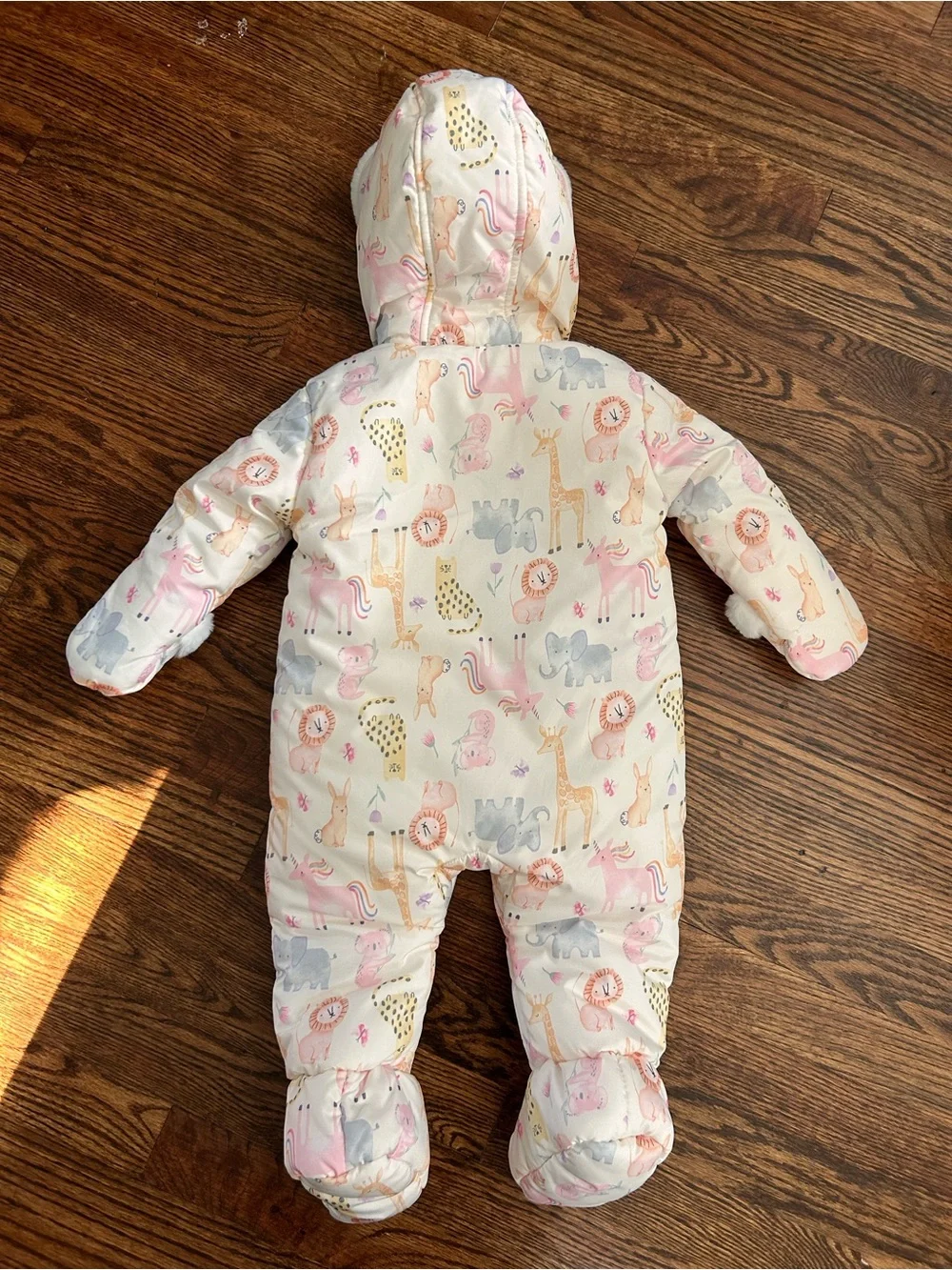 First Wish Baby Hooded Animal Print Snowsuit 9-12 Months